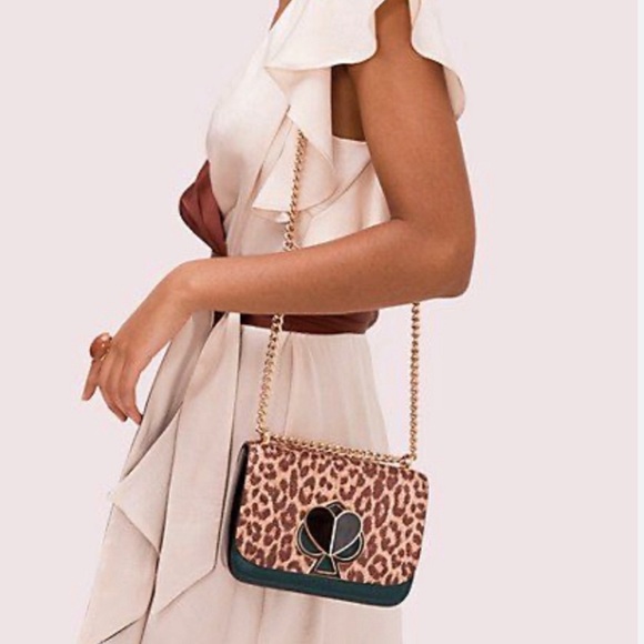 kate spade Nicola Metallic Leopard Twistlock Leather Shoulder Bag - Picture 8 of 17